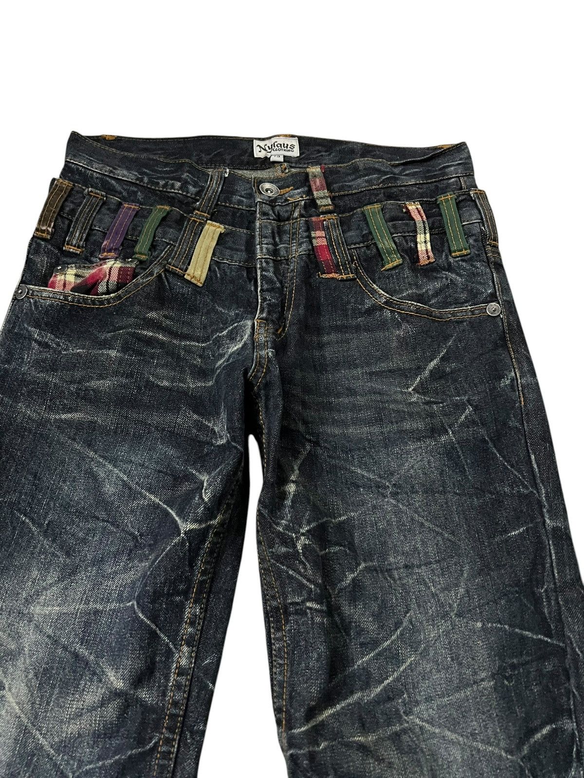 Japanese Brand 💥Double Waist💥Nylaus Clothing Clawmark Jean Very Rare Size US 29 - 3 Thumbnail