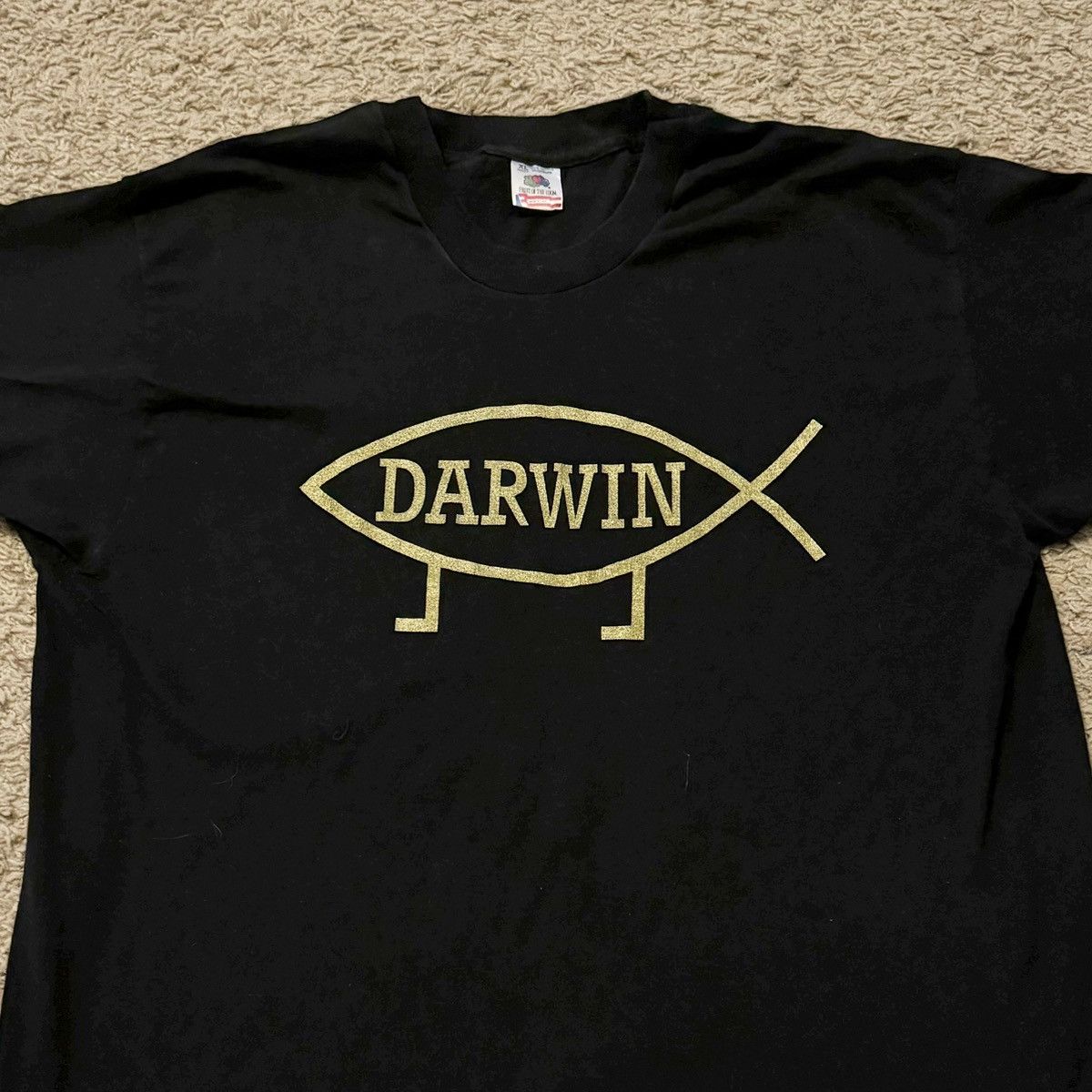 Vintage VINTAGE 90s DARWIN JESUS PARODY TEE! Size US XL / EU 56 / 4 - 3 Thumbnail