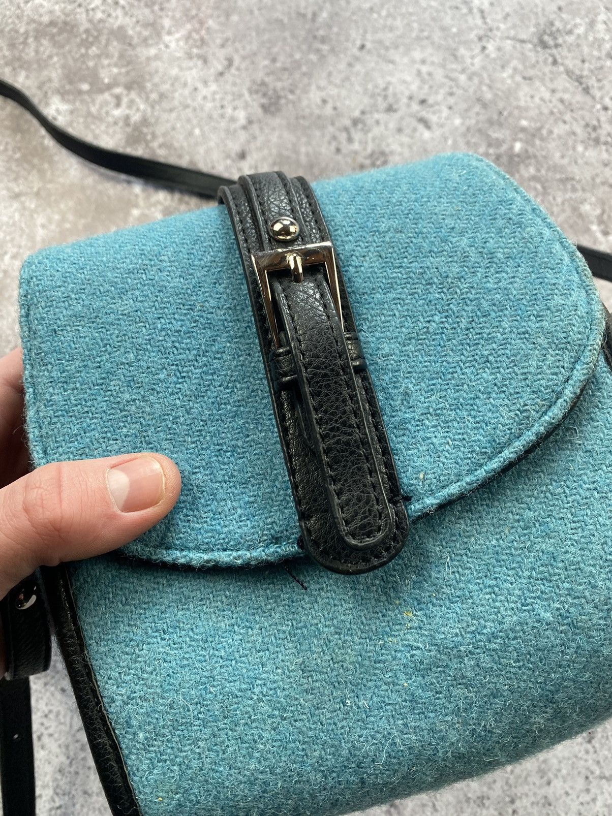 Harris Tweed Harris Tweed Wool Messenger Vintage Bag Blue Size ONE SIZE - 7 Thumbnail