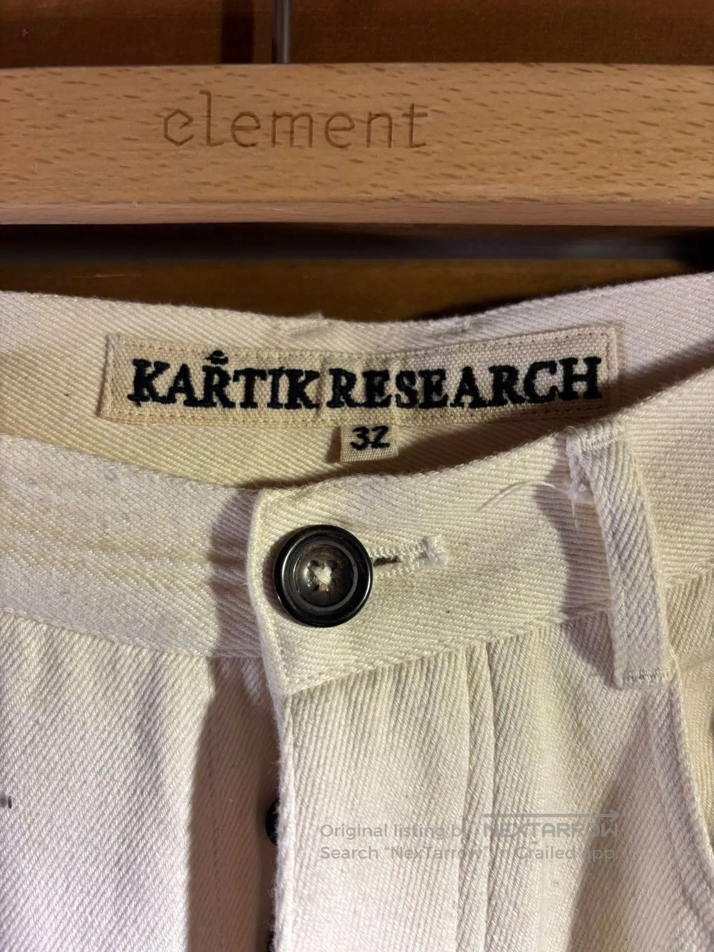 Kartik Research Karu Research White Split Painter Pants. Size 31" - 2 Thumbnail