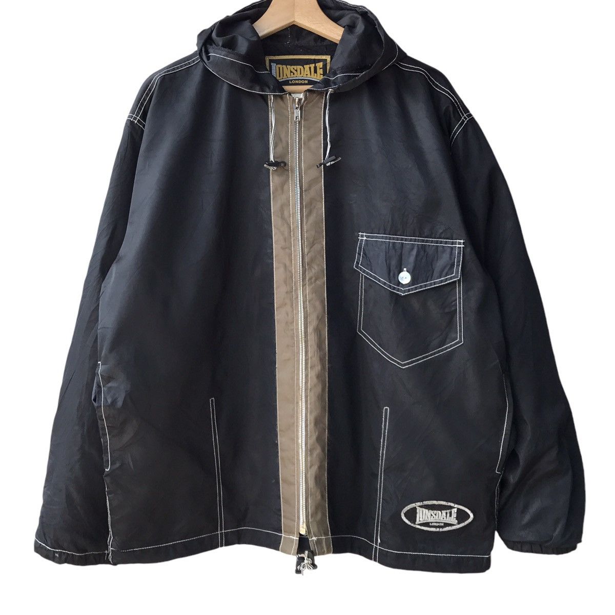 Lonsdale × Vintage Lonsdale London Vintage Zip-Up Hooded Windbreaker Size US L / EU 52-54 / 3 - 1 Thumbnail