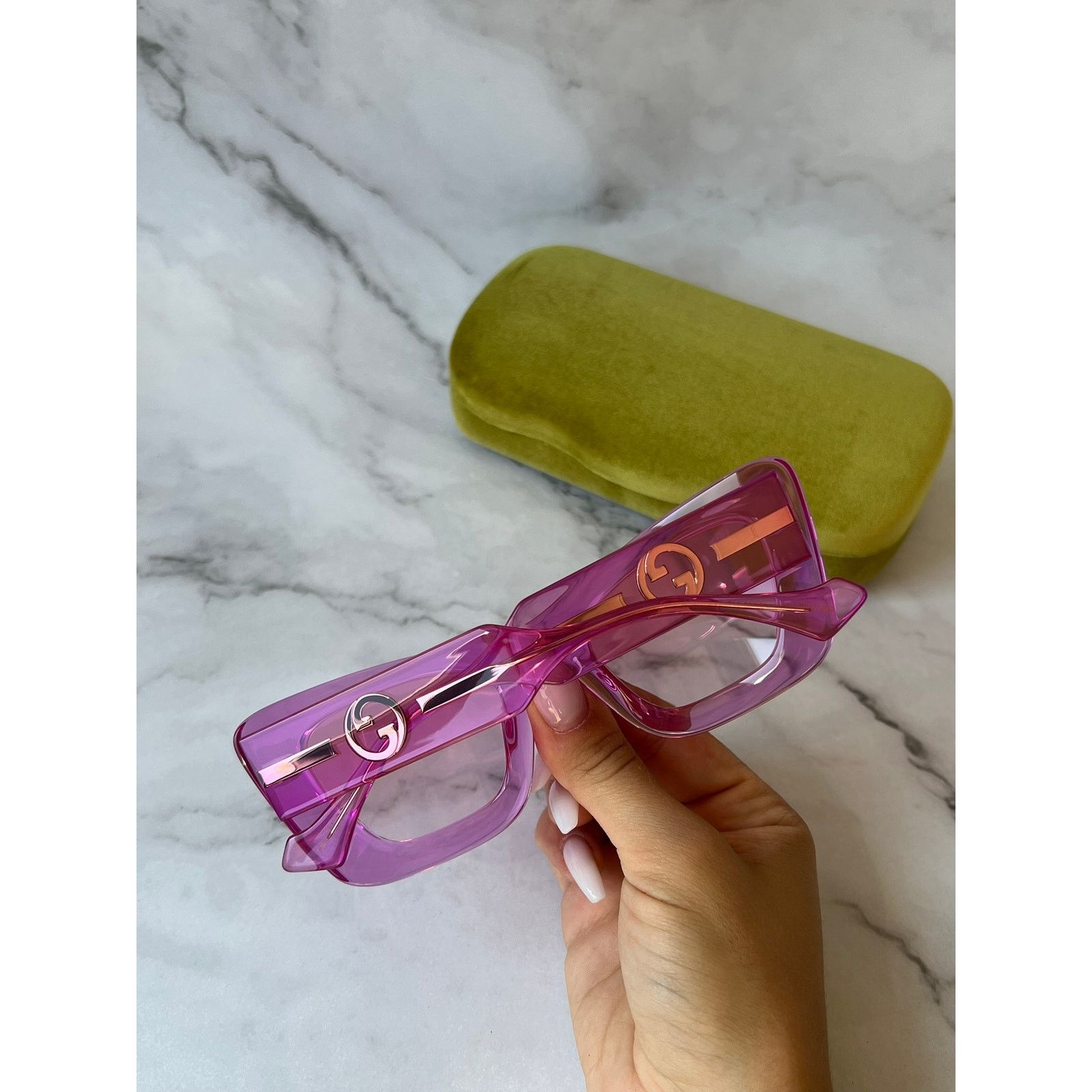 Gucci NEW Gucci GG1552S Cat Eye Pink Sunglasses $545 Size ONE SIZE - 4 Thumbnail