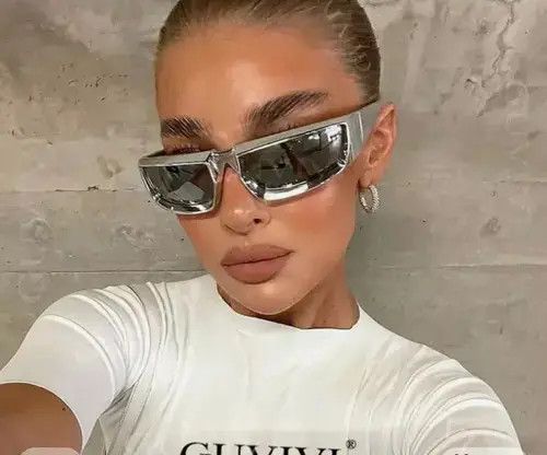 Other Chrome Sunglasses Silver Punk Tech Cyber Dystopian Viper Size ONE SIZE - 1 Thumbnail