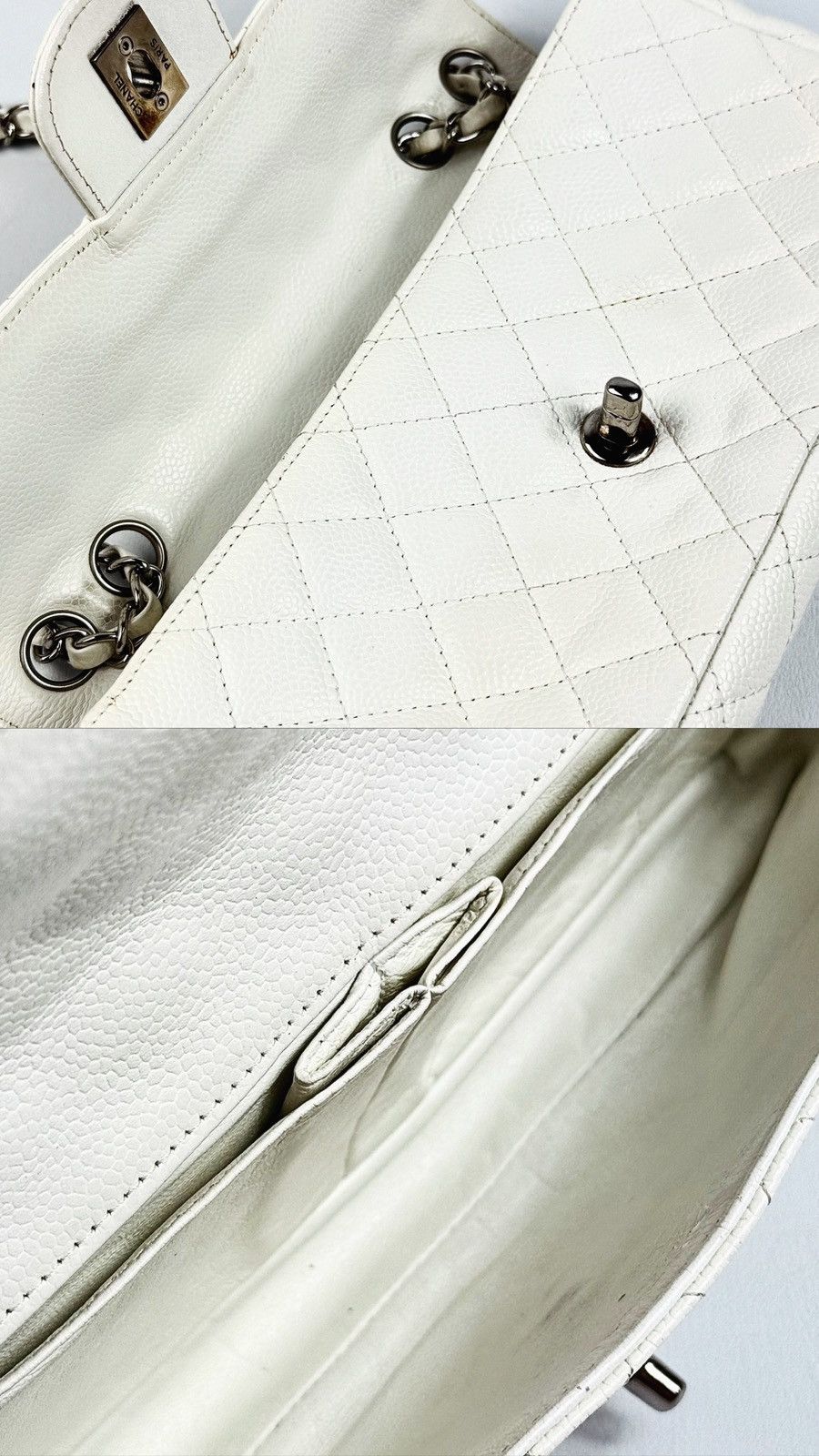 Chanel Chanel - Karl - 2008 - White - Caviar - East West - Flap Size ONE SIZE - 22 Thumbnail