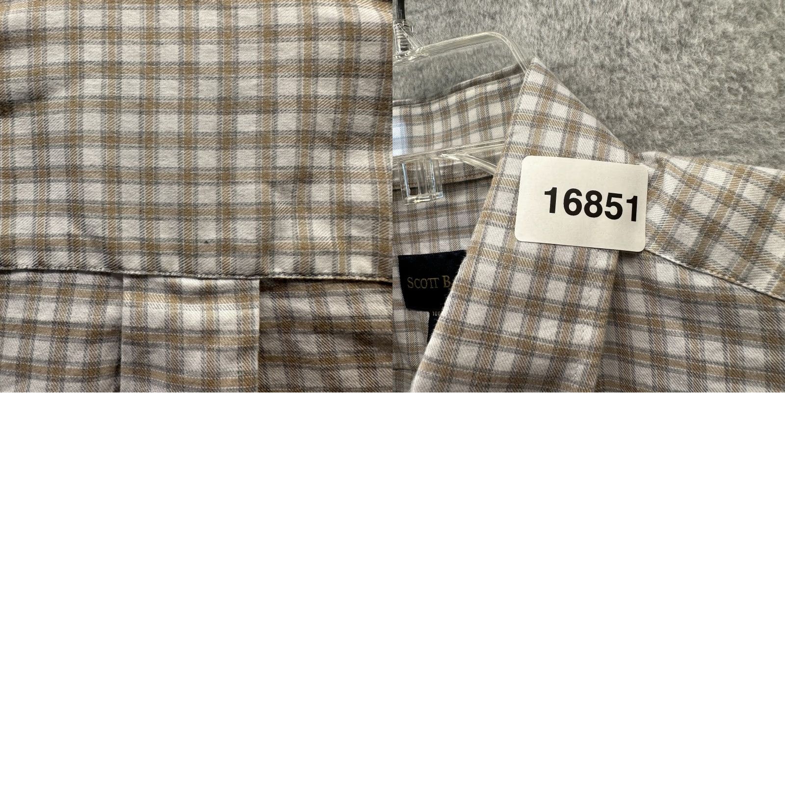 Vintage Scott Barber Shirt Adult Medium Brown White Casual Button Up Cotton Mens Shirt Size US M / EU 48-50 / 2 - 9 Thumbnail