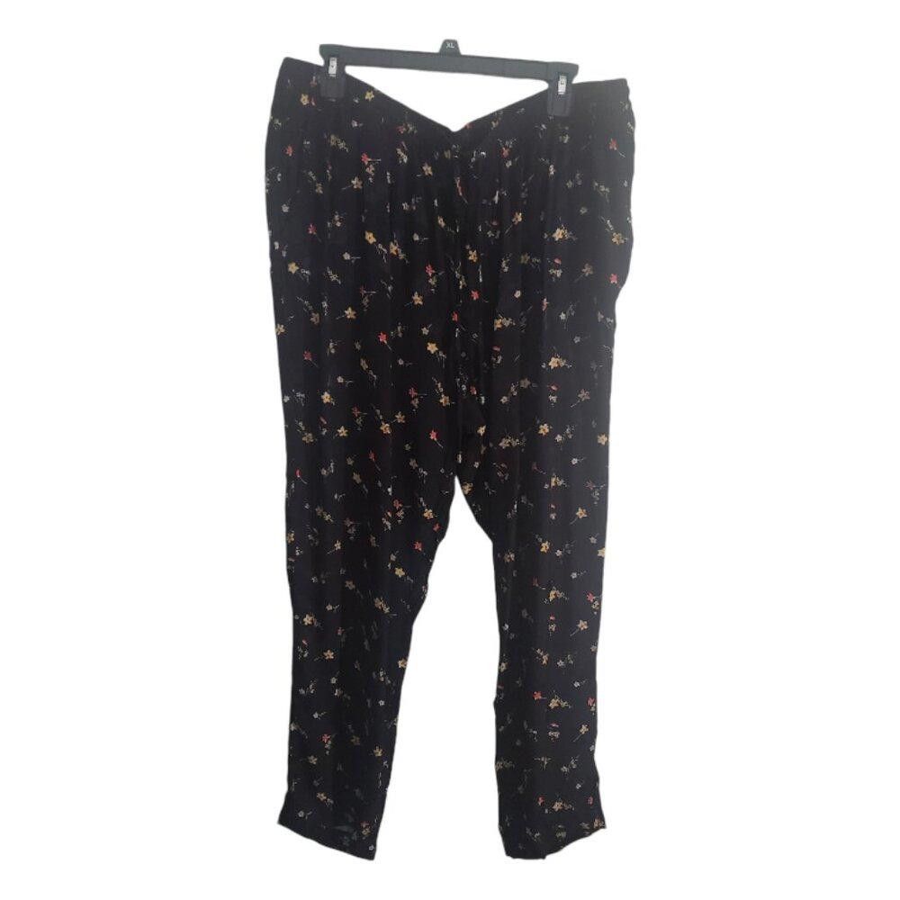 Lauren Ralph Lauren CT1895 Lauren Ralph Lauren Black Floral Pant 16W Size 38" / US 16 / IT 52 - 1 Thumbnail