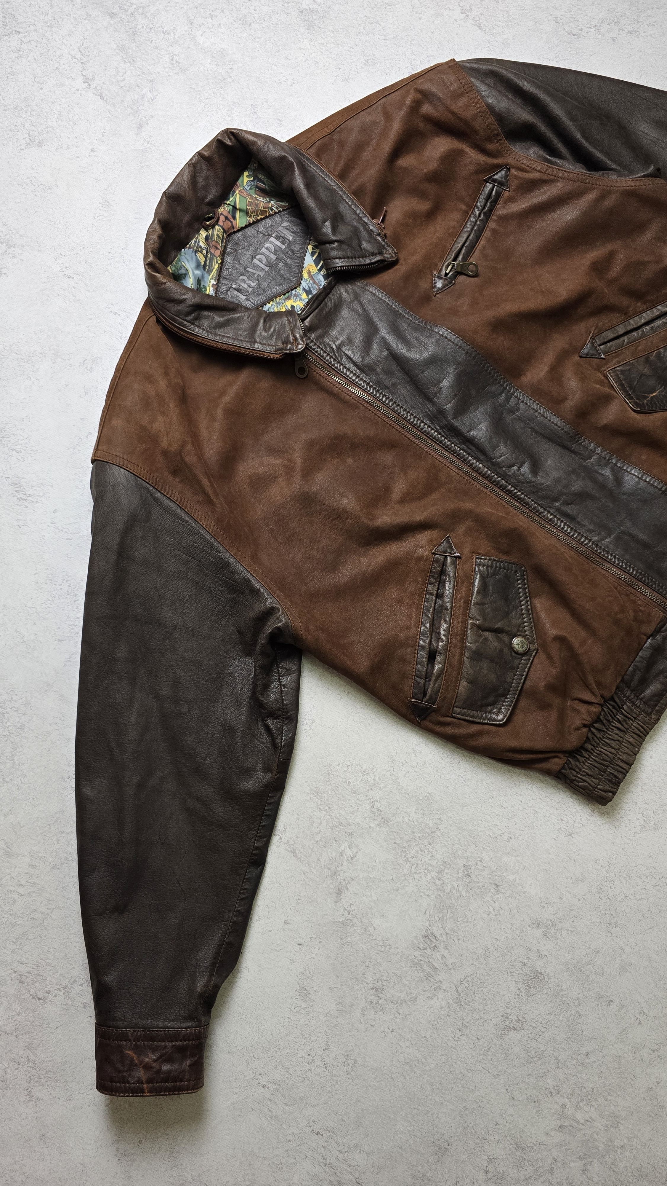 Chevignon VTG Leather Bomber Jacket Brown Bahamas Lining Aviator Heavy Size US L / EU 52-54 / 3 - 13 Thumbnail