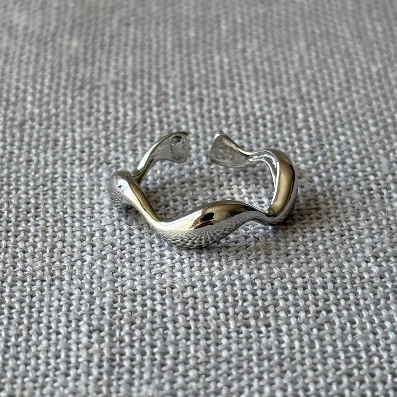 Other Silver asymmetrical vintage style ring Size ONE SIZE - 1 Thumbnail
