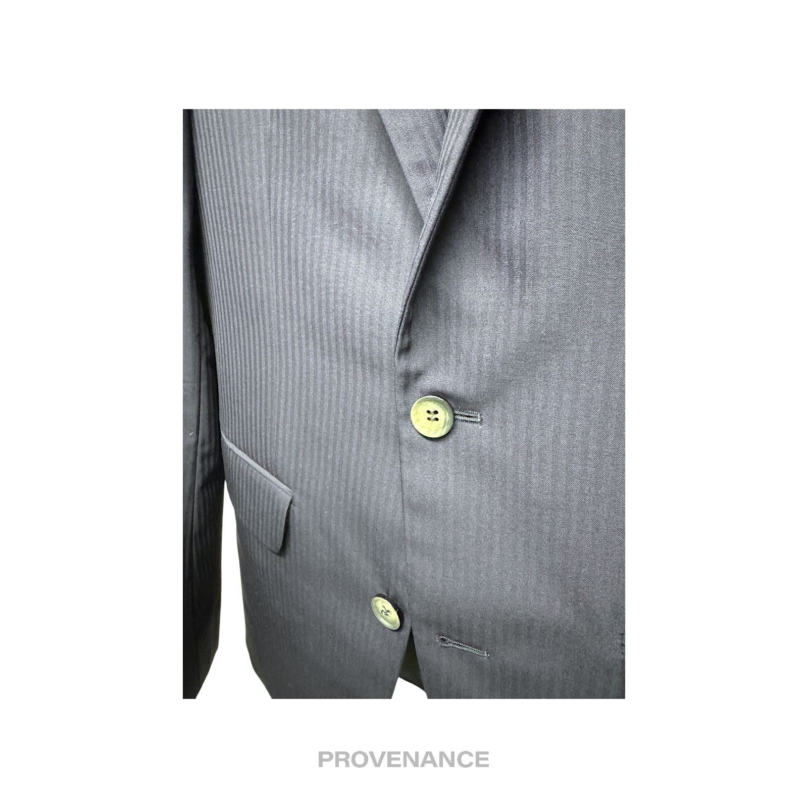 Alexander McQueen 🔴 Alexander McQueen Jacket Coat Blazer - Striped Navy 36R Size 38R - 8 Thumbnail