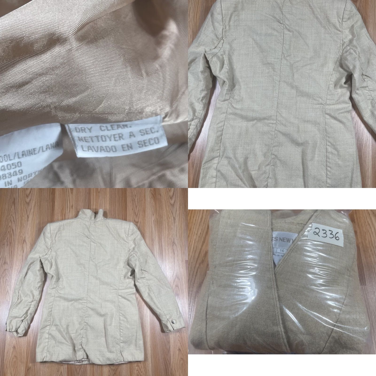 Jones New York Jones New York Blazer Womens 10 Beige 100% Wool Lined Double Breasted Jacket Blazer Womens 10 Beige Wool Lined Double Breasted Size L / US 10 / IT 46 - 9 Thumbnail