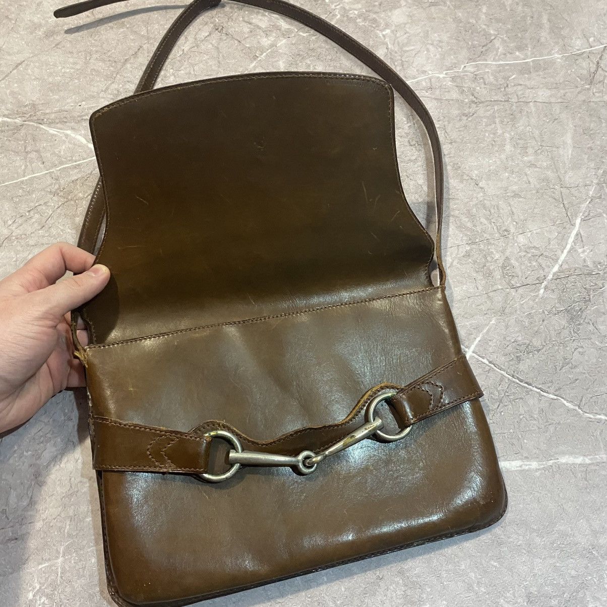 Gucci × Vintage RARE ! VINTAGE GUCCI LEATHER CROSSBODY BAGS 70s Size ONE SIZE - 13 Thumbnail