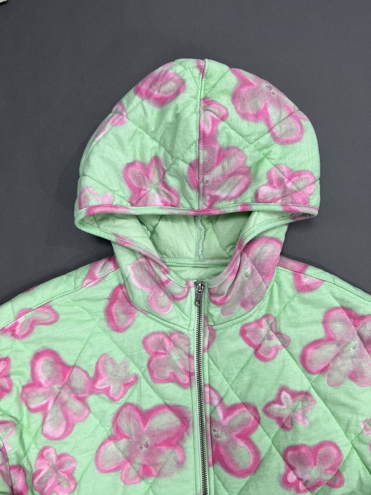 Other Blanketed Abstract Floral Print Hooded Zip Up Quilted Jacket Size US M / EU 48-50 / 2 - 3 Thumbnail