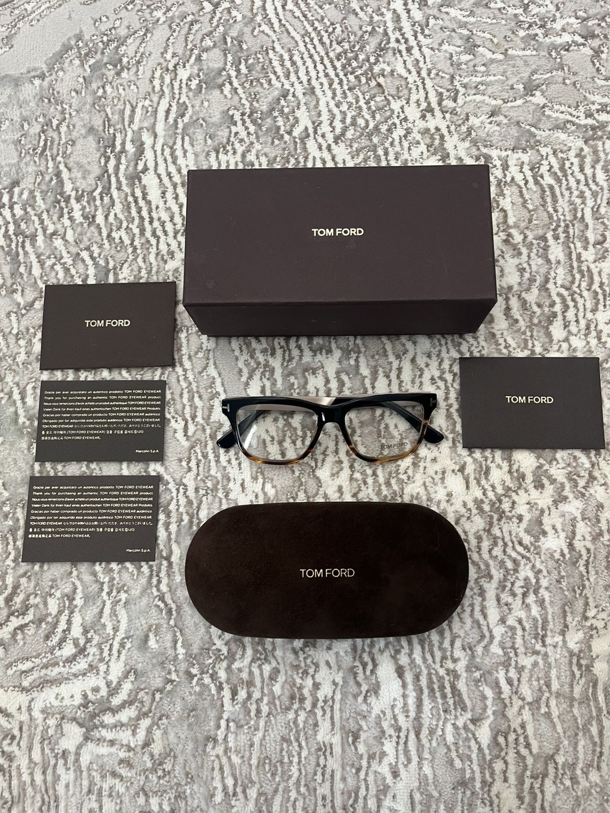 Tom Ford Square Block Black & Tourtise Optical Frames Glasse