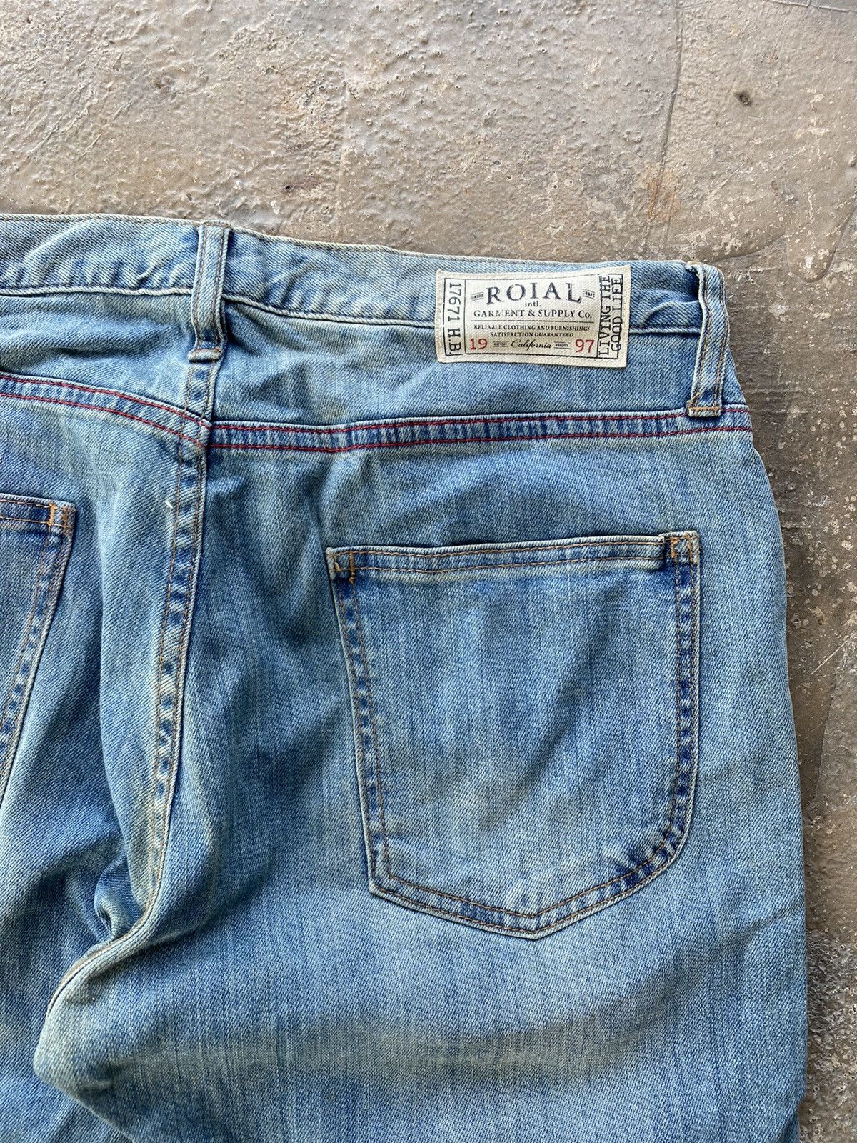 Japanese Brand Vintage Roial Jeans - 1997 California Denim, Sashiko Style Size US 32 / EU 48 - 10 Thumbnail