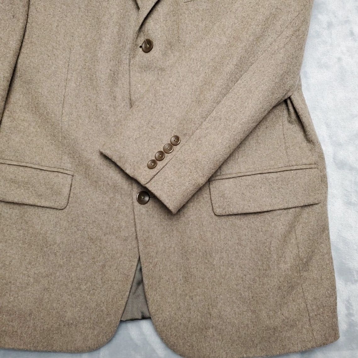 Oscar De La Renta Oscar de la Renta Jacket Mens 43R Wool Cashmere Tan Classic Sport Blazer Brown Shirt? Size 42R - 5 Thumbnail