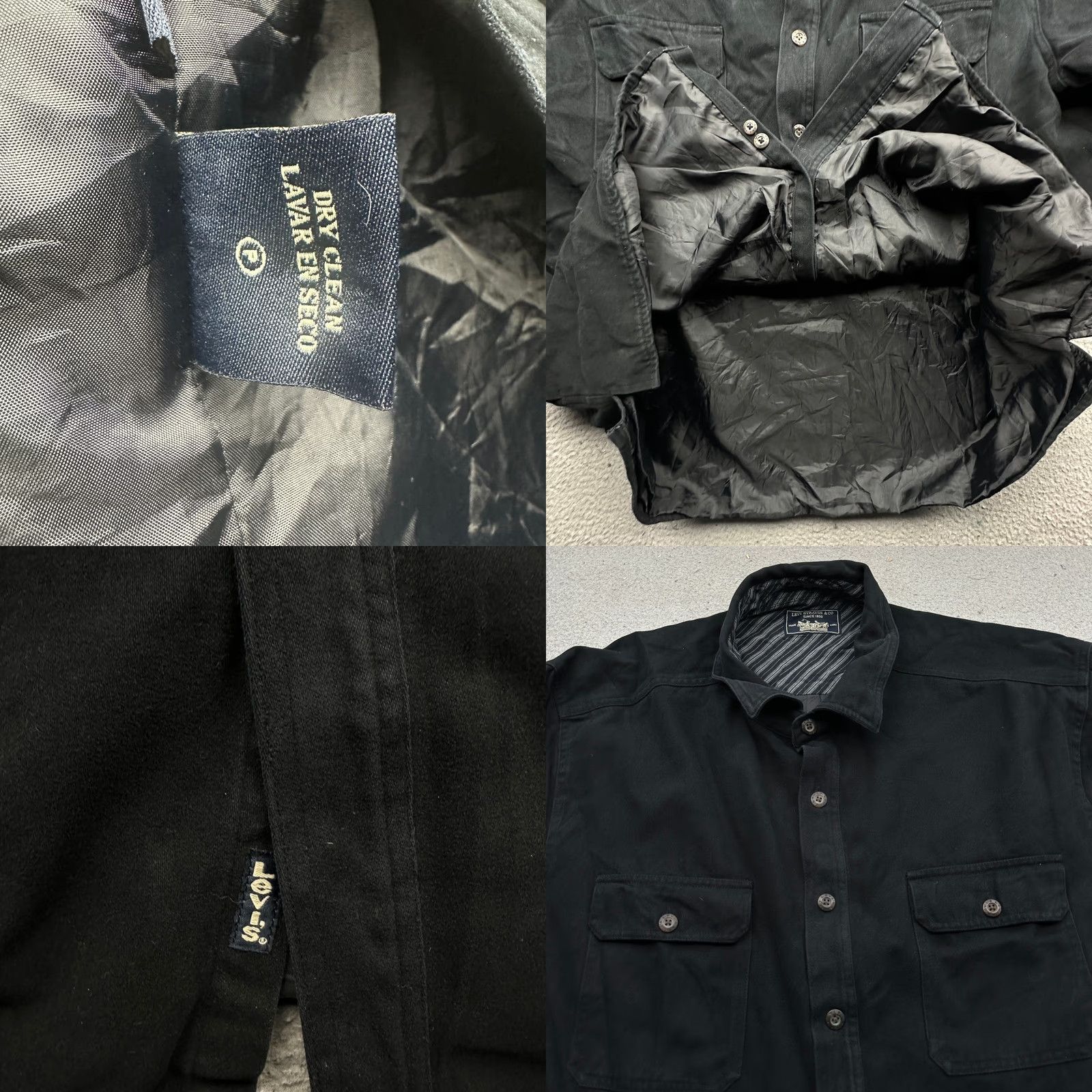 CO VINTAGE Levi Strauss & Co Button Up Cotton Lined Barn Flannel Over Shirt Mens XXL Black Size US XXL / EU 58 / 5 - 8 Thumbnail