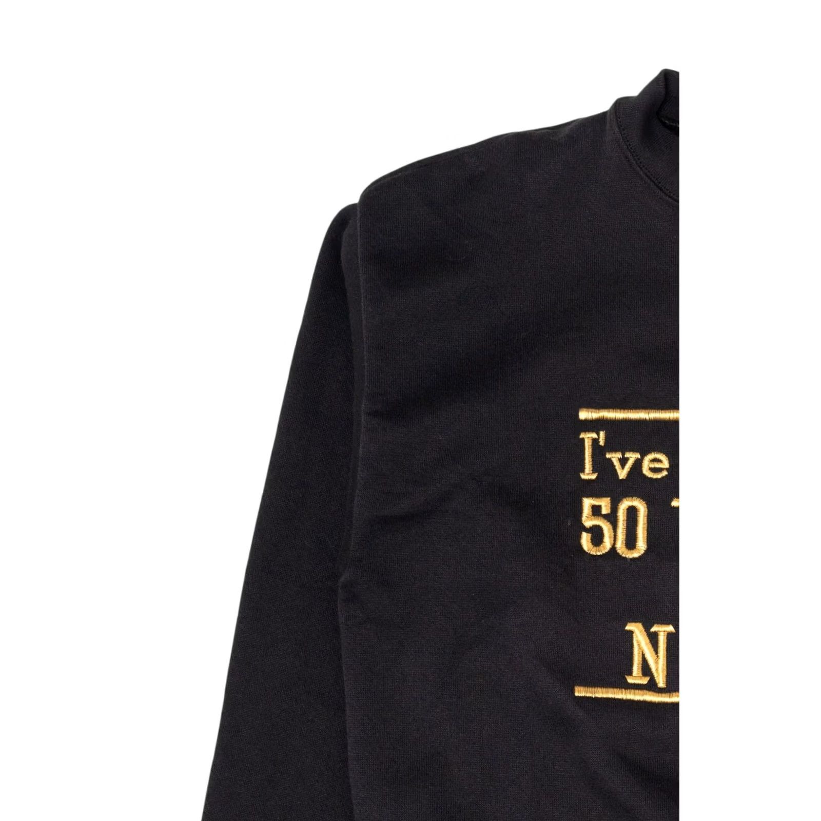 Tultex VINTAGE Embroidered "I Survived 50 Years With Nate" Tultex Raglan Sweatshirt Mens Medium Black 1990s Size US M / EU 48-50 / 2 - 6 Thumbnail
