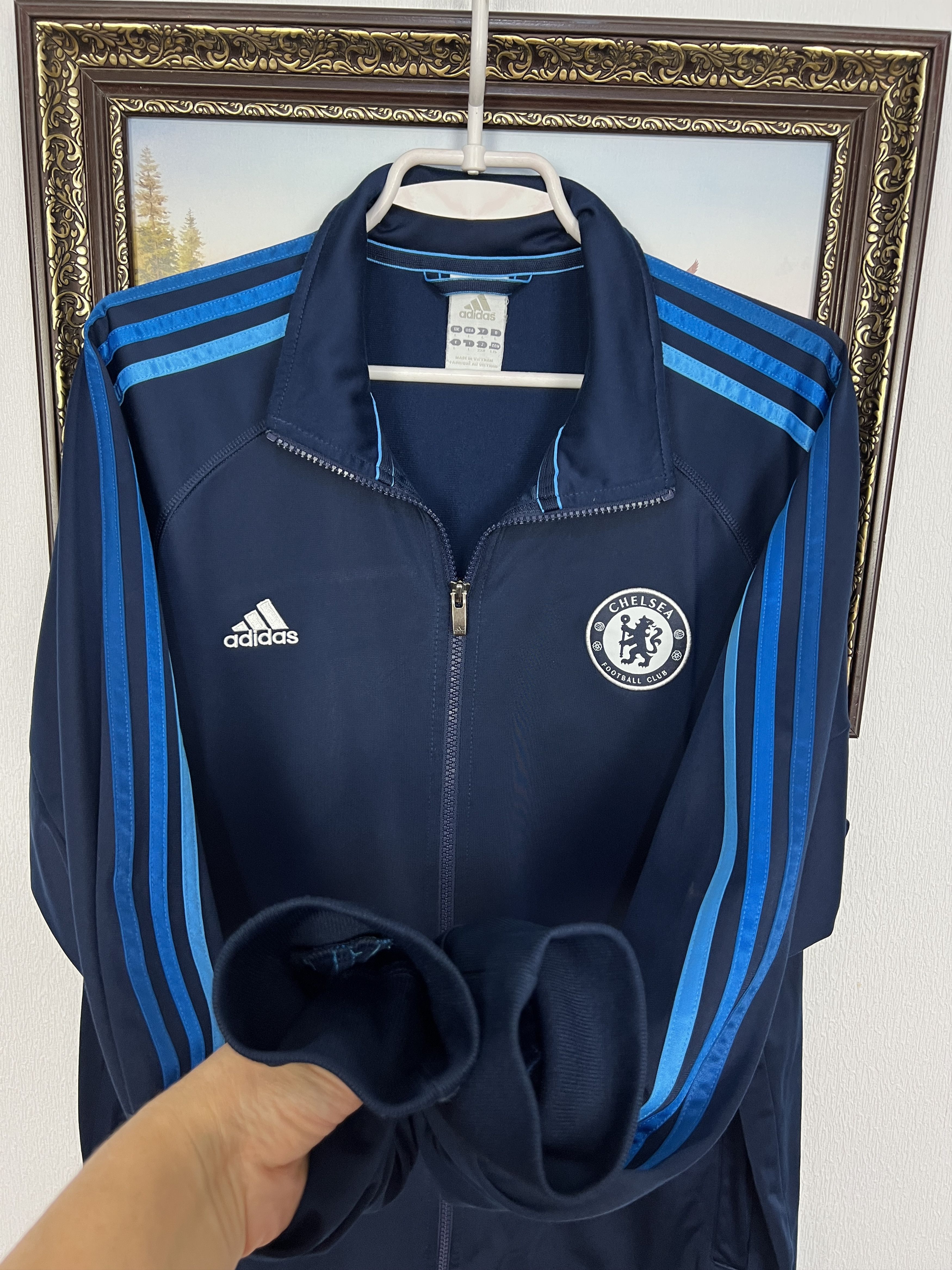 Adidas Vintage Chelsea Football Jacket Soccer Track Top Rare Zip Size US L / EU 52-54 / 3 - 6 Thumbnail
