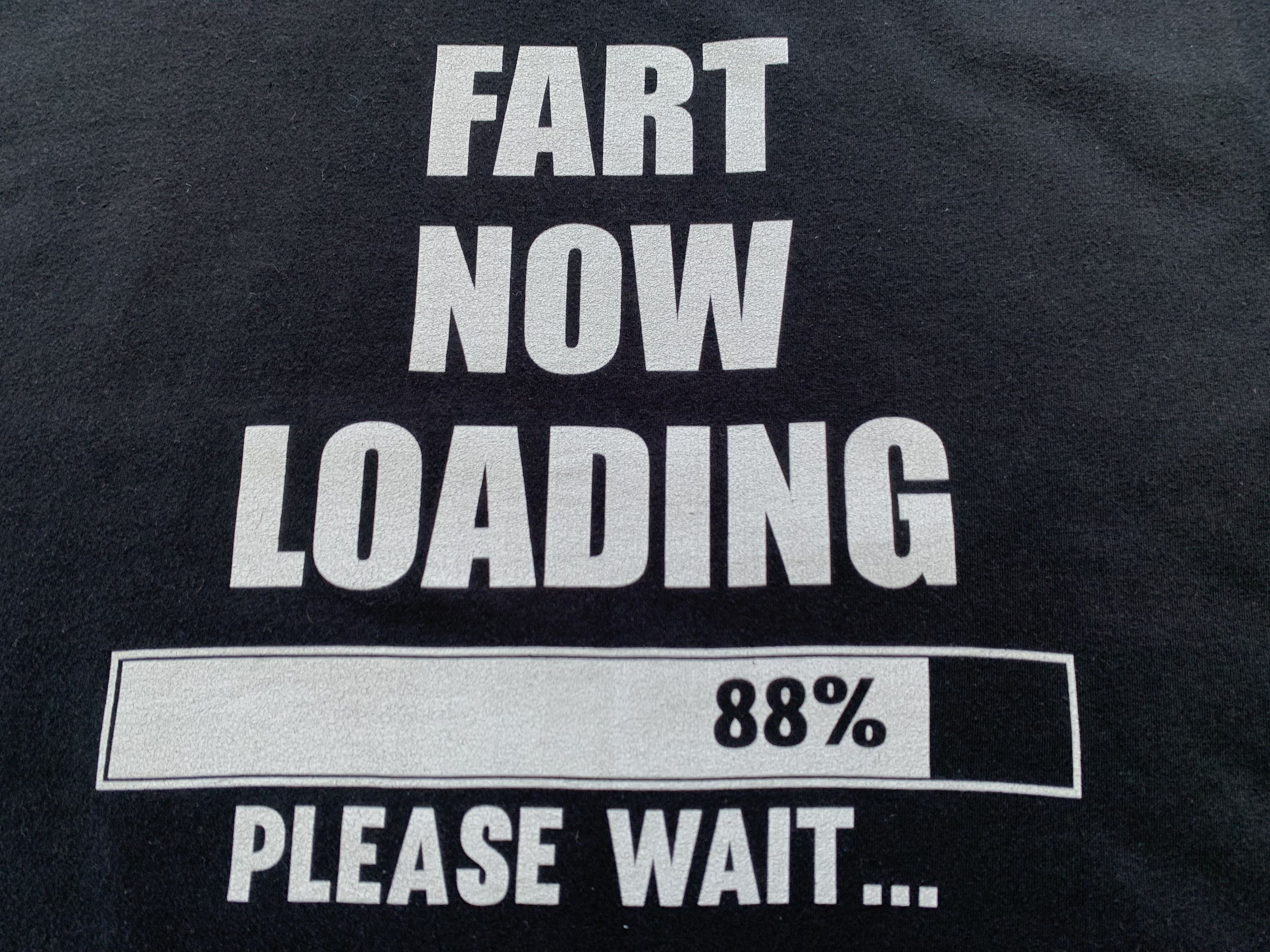 Designer Fart Now Loading Black Printed Humor T-Shirt Size US XL / EU 56 / 4 - 6 Thumbnail