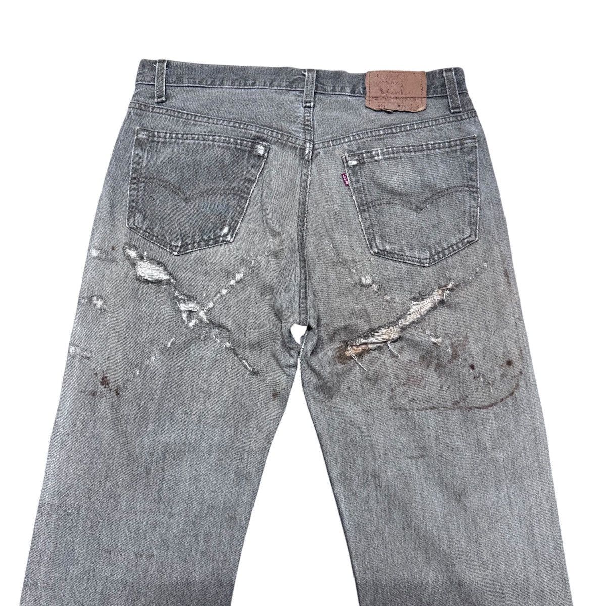Levi's Vintage Levis 501 Rusty Thashed Jeans Faded Black Size US 33 - 11 Thumbnail