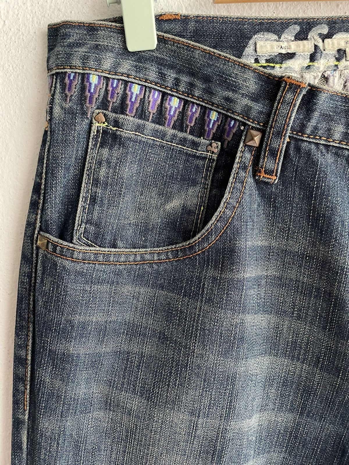 Paul Smith Sick🔥Stud Jeans Paul Smith Embroidery Denim Signature Stripe Size US 32 / EU 48 - 9 Thumbnail