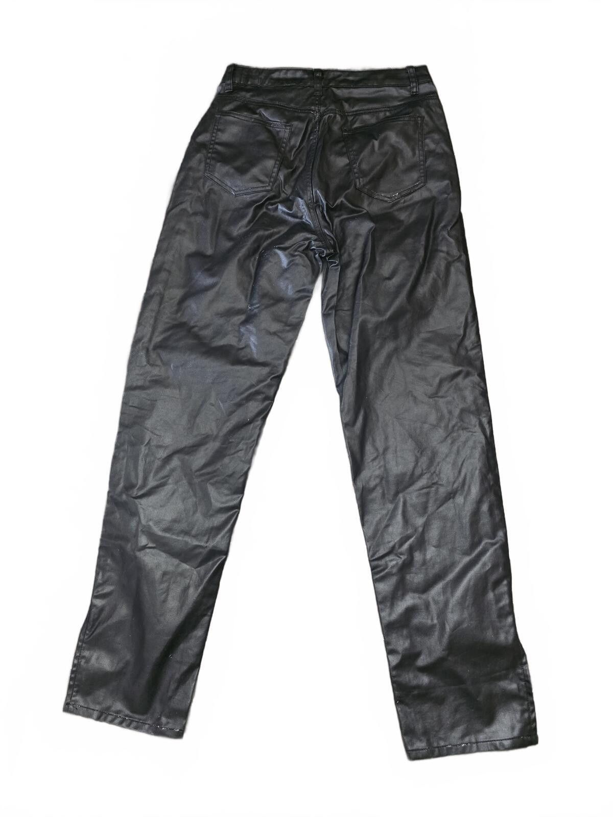 Other Nasty Gal Black Faux Leather Pants Size US 4 UK 8 EU 36 Slit Size 27" / US 4 / IT 40 - 3 Thumbnail