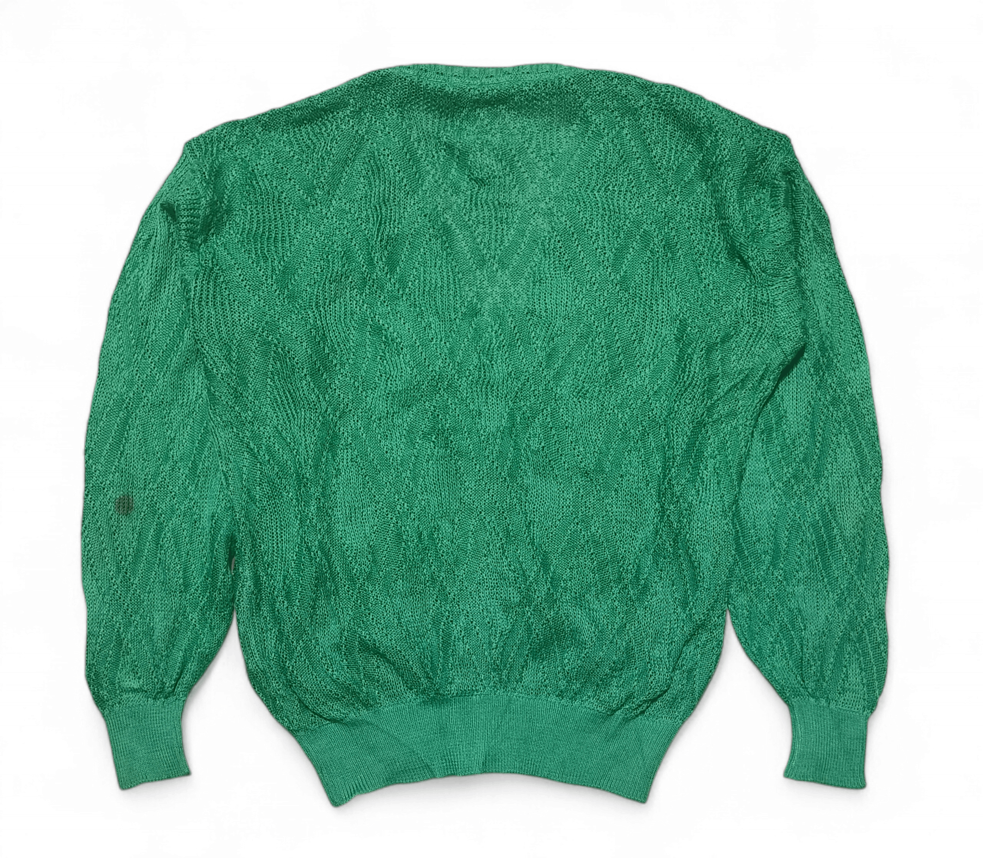 Yves Saint Laurent Vintage Yves Saint Laurent YSL Openwork Knit Green Sweater Size L / US 10 / IT 46 - 6 Thumbnail