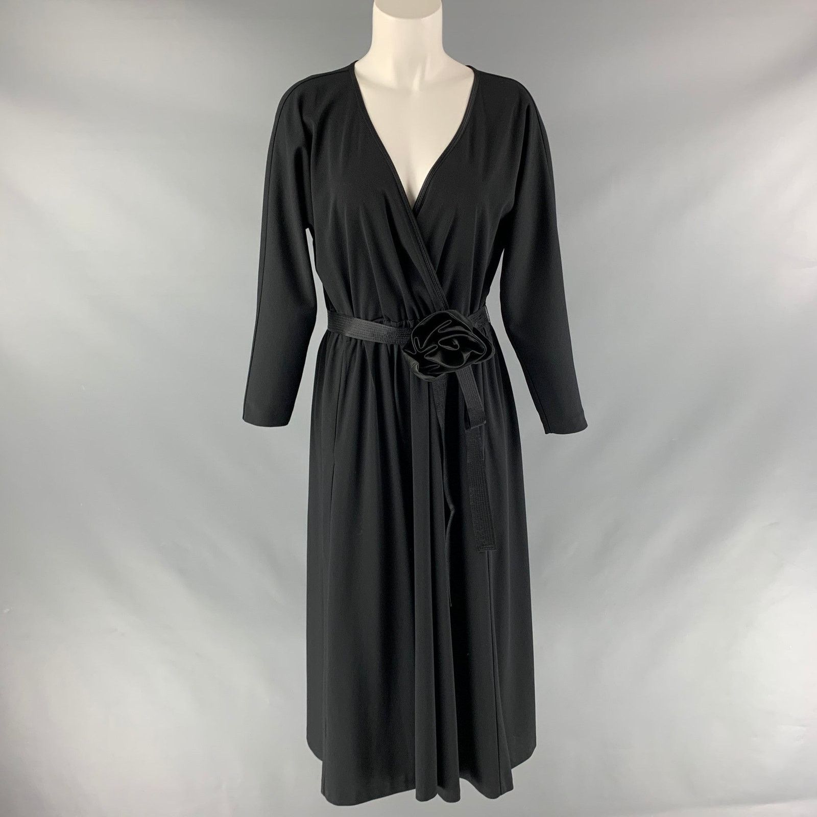 Marc Jacobs MARC JACOBS Size 4 Black Polyester Solid Belted Dress Size S / US 4 / IT 40 - 1 Thumbnail