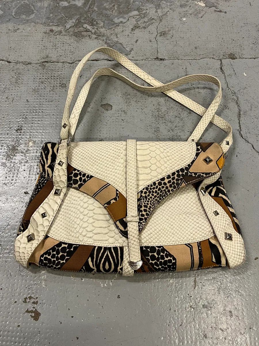 Roberto Cavalli 2000s Cavalli White Python Snakeskin Leather Effect Handle Bag Size ONE SIZE - 1 Thumbnail