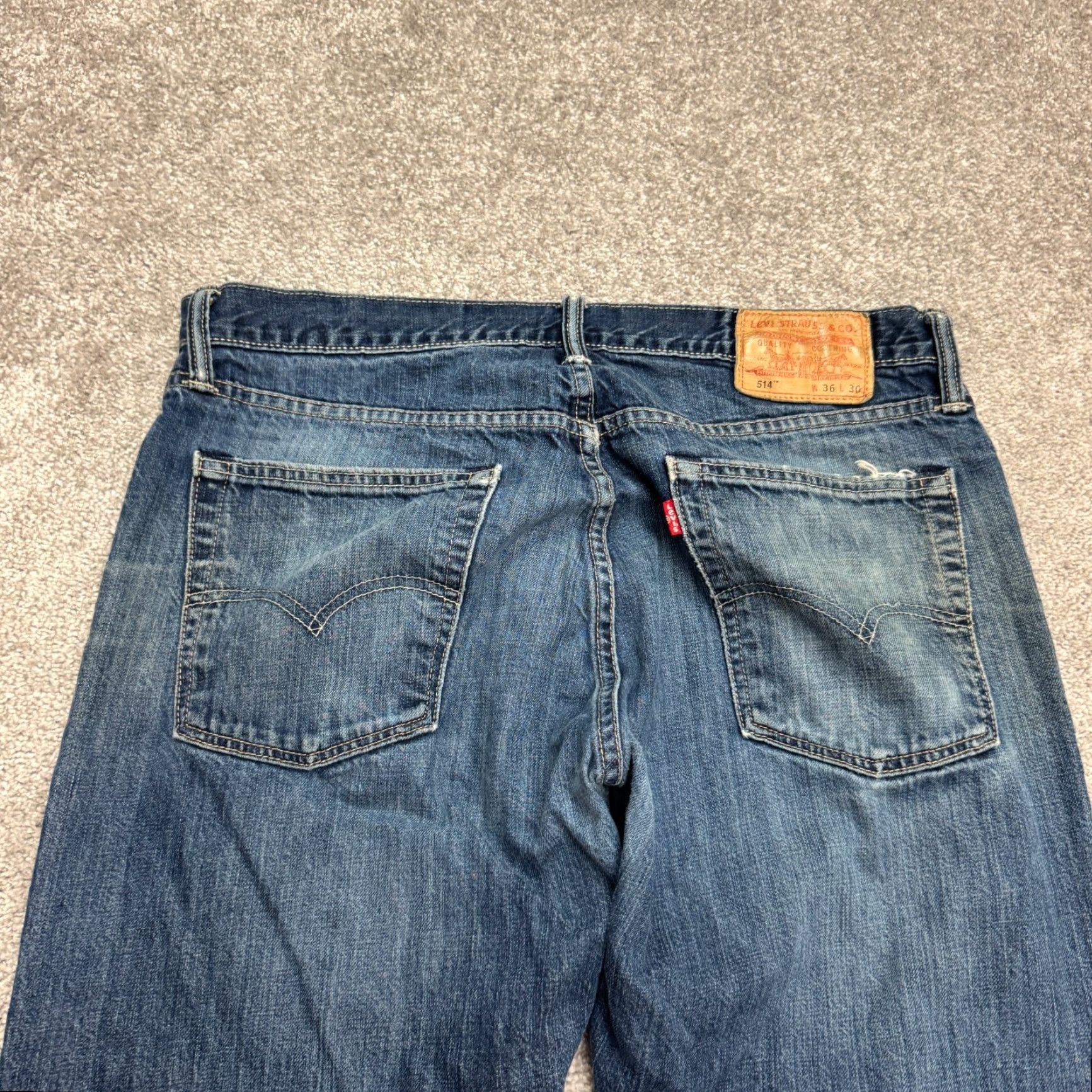 Levi's Levi's 514 Straight Leg Jeans Mens 36x29 Blue Medium Wash 100% Cotton Size US 36 / EU 52 - 4 Thumbnail