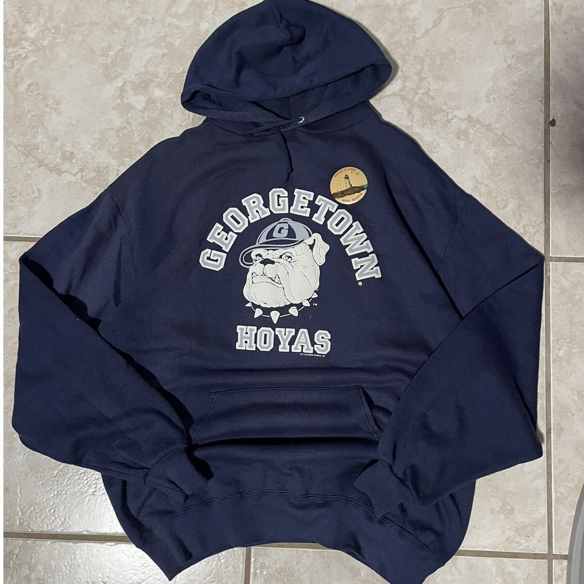 Jerzees 90s Georgetown Hoyas Bulldog Faded XL Jerzees Puff Print Size US XL / EU 56 / 4 - 1 Thumbnail