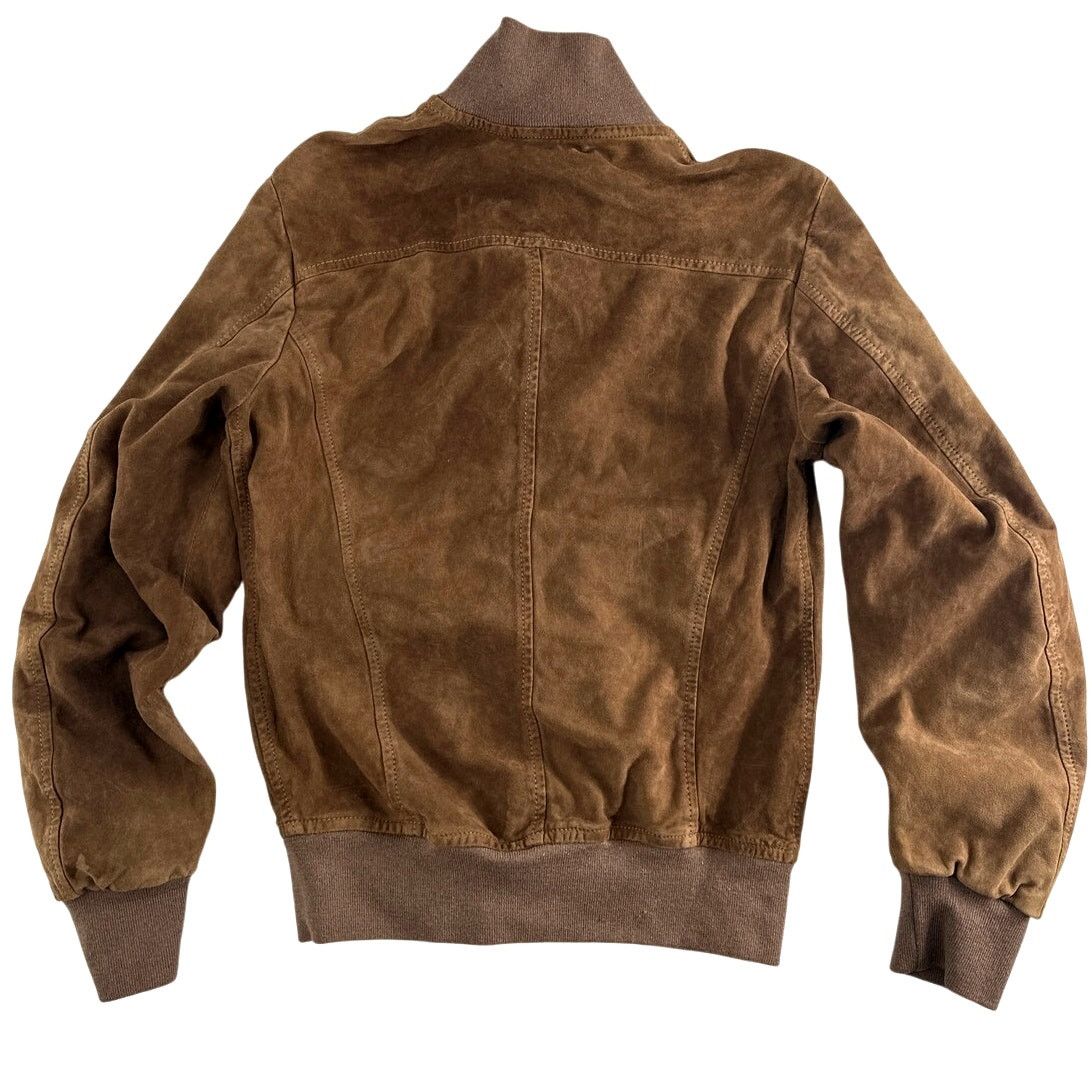 Dacute Dacute Men's Brown Suede Bomber Jacket Size 46 | Small Size US S / EU 44-46 / 1 - 9 Thumbnail