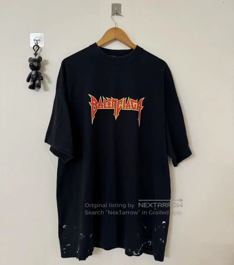 Balenciaga Black Flame Short Sleeve T.