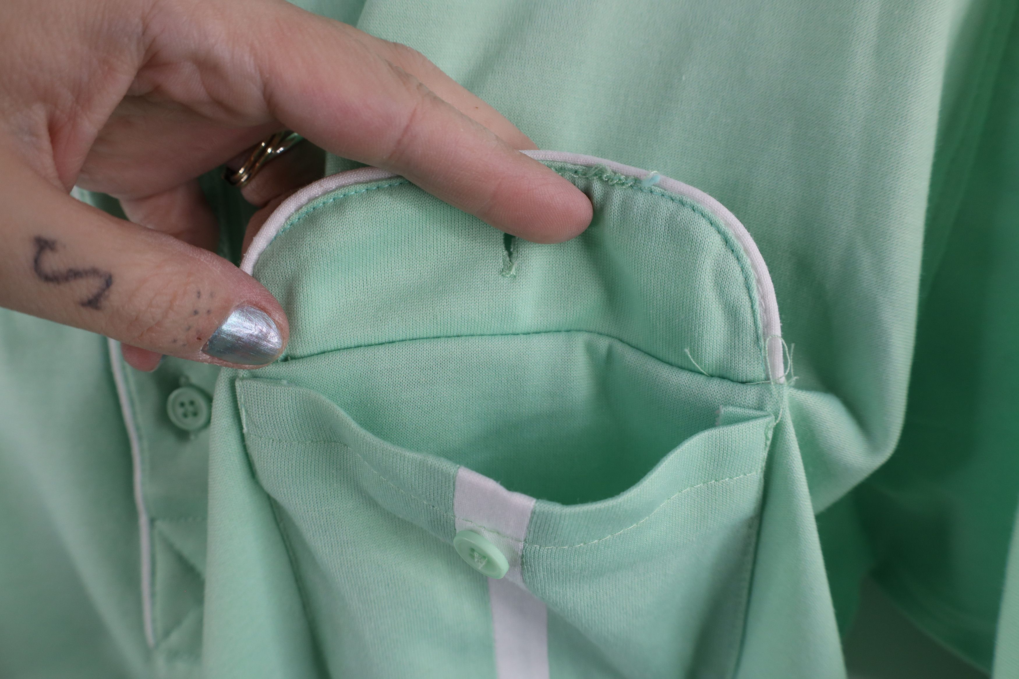 Vintage Vintage 90s Streetwear Short Sleeve Polo Shirt Mint Green Size US L / EU 52-54 / 3 - 4 Thumbnail