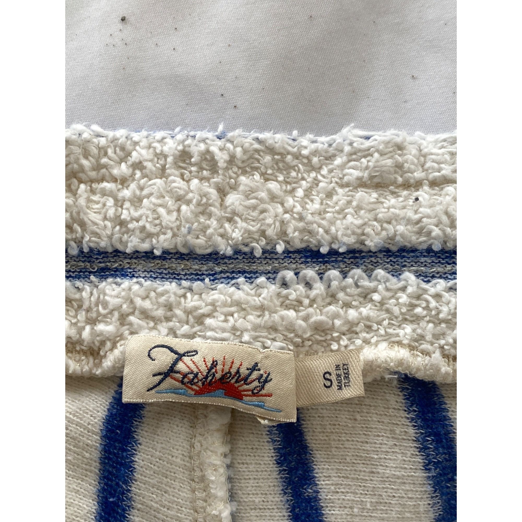 Faherty Faherty Pacífica Terry Shorts Stripes Cream Blue Pockets Dra Size 27" / US 4 / IT 40 - 7 Thumbnail