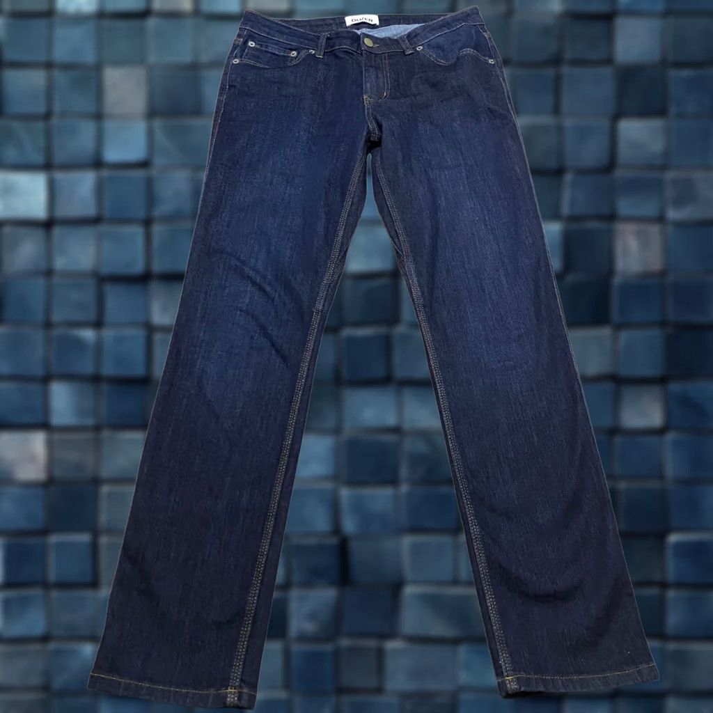 Denime Du/er Jeans Womens Blue Denim Slim Straight Dark Wash Mid Rise 30x32 Size 29" - 1 Thumbnail