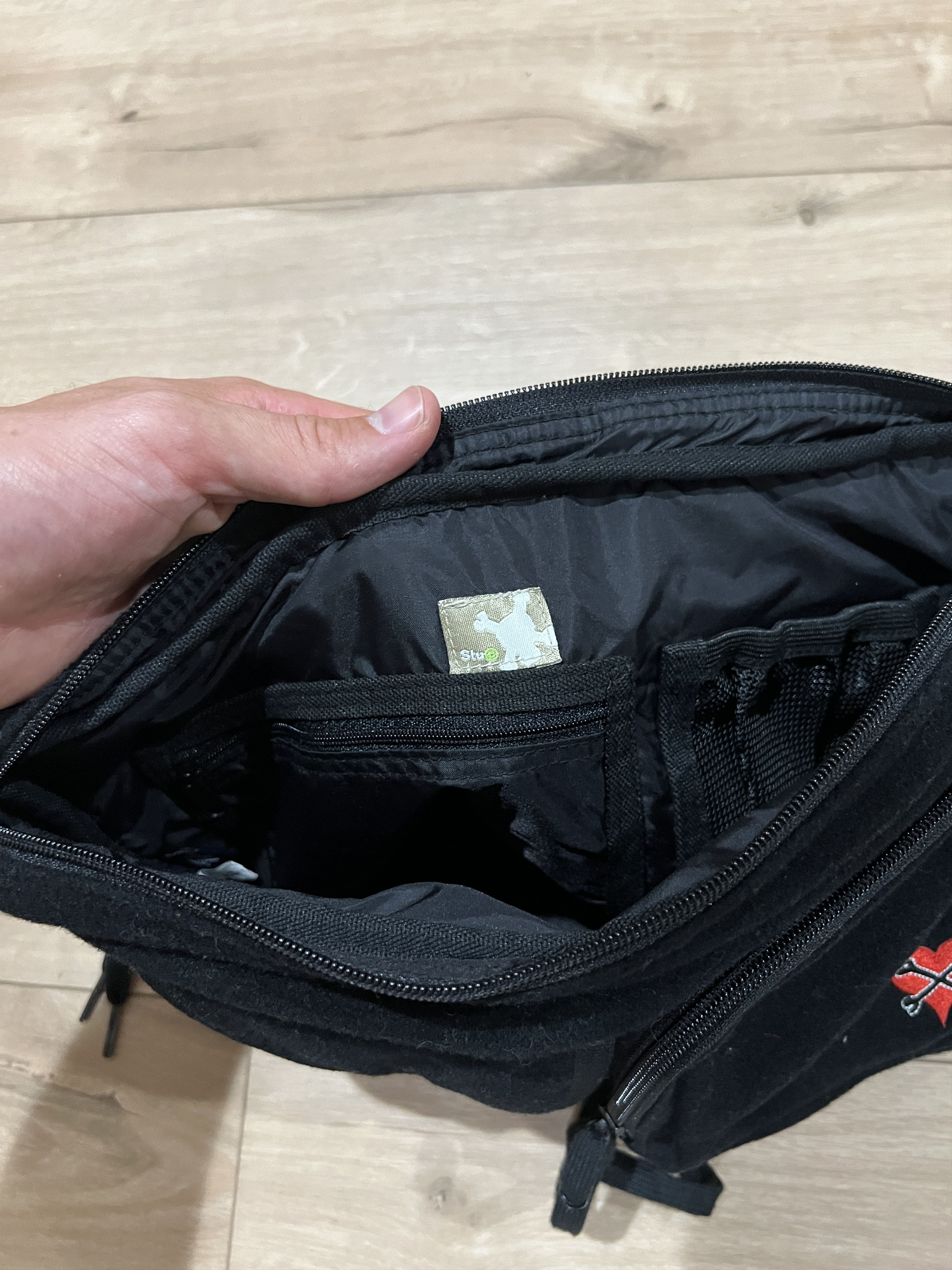 Stussy Stussy SAMPLE AC/DC Collab Black Fleece Crossbody Bag OS Size ONE SIZE - 4 Thumbnail