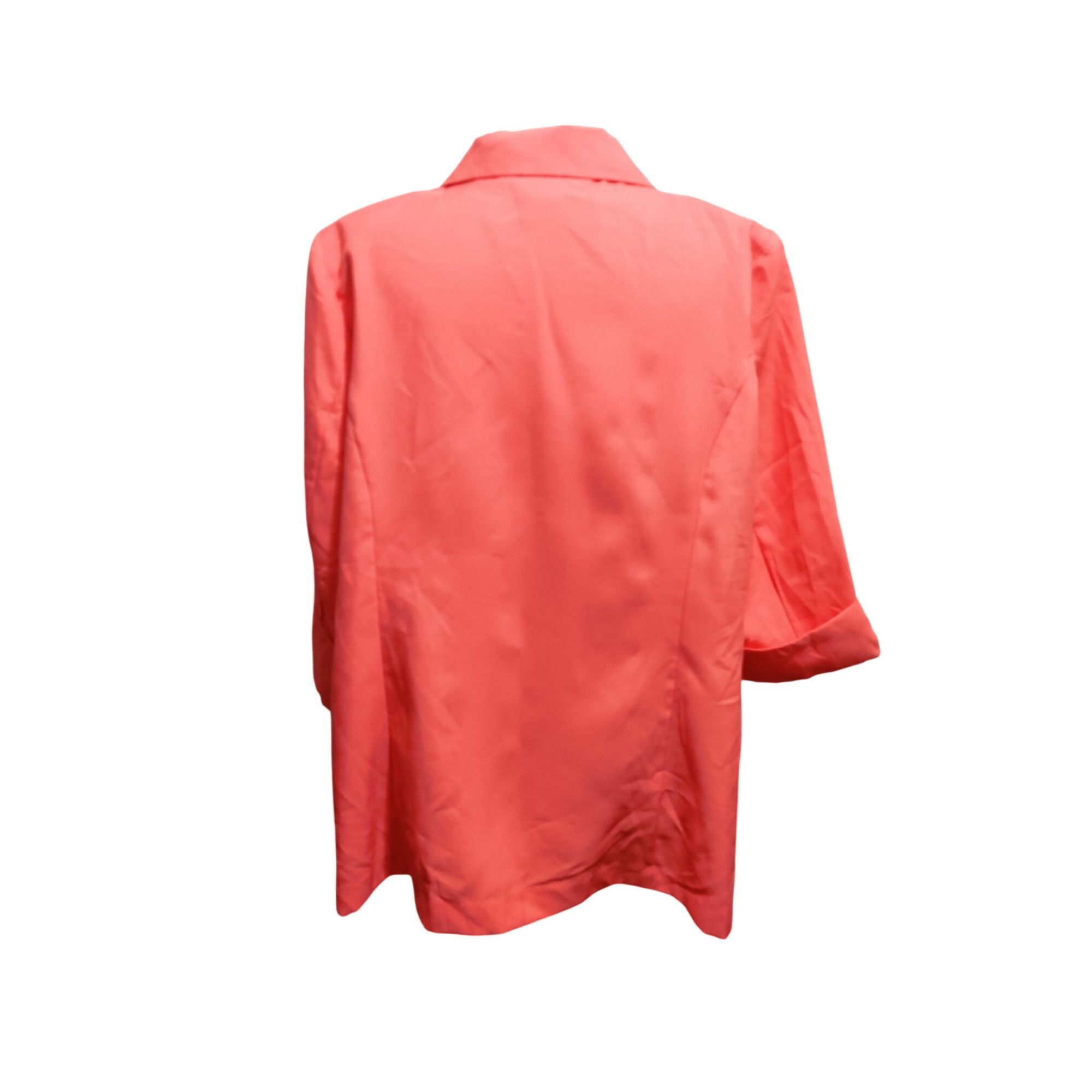& Other Stories Allison Woods 22W Coral Button Front Plus Size Power Blazer Size 3XL / US 20-22 - 3 Thumbnail