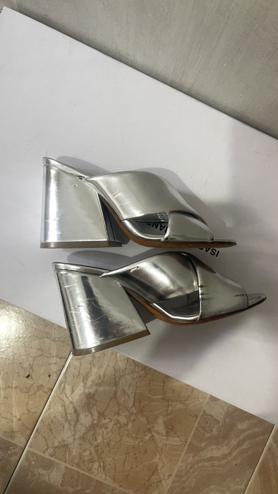 Maison Margiela Maison margiela silver crossover heels Size US 7 / IT 37 - 3 Thumbnail