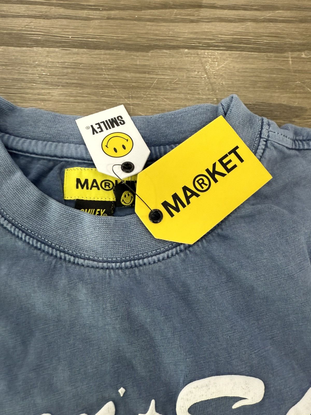 Designer × Market 🌹 MARKET Washed Blue Keep On Shining Tee Shirt Small 🌹 Size S / US 4 / IT 40 - 4 Thumbnail
