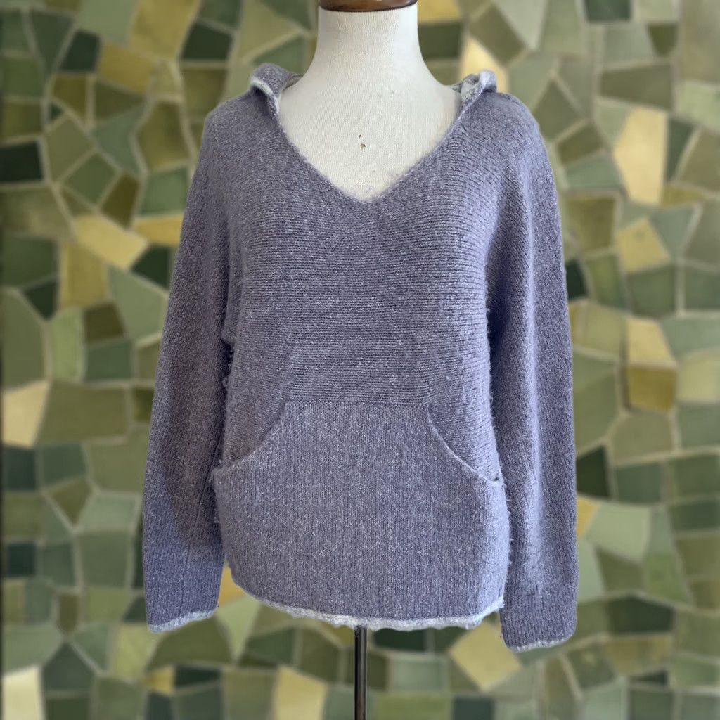 Prana prAna Shine On Sweater Womens XS Purple Hooded Pullover Contrasting Trim Shirt Size S / US 4 / IT 40 - 1 Thumbnail