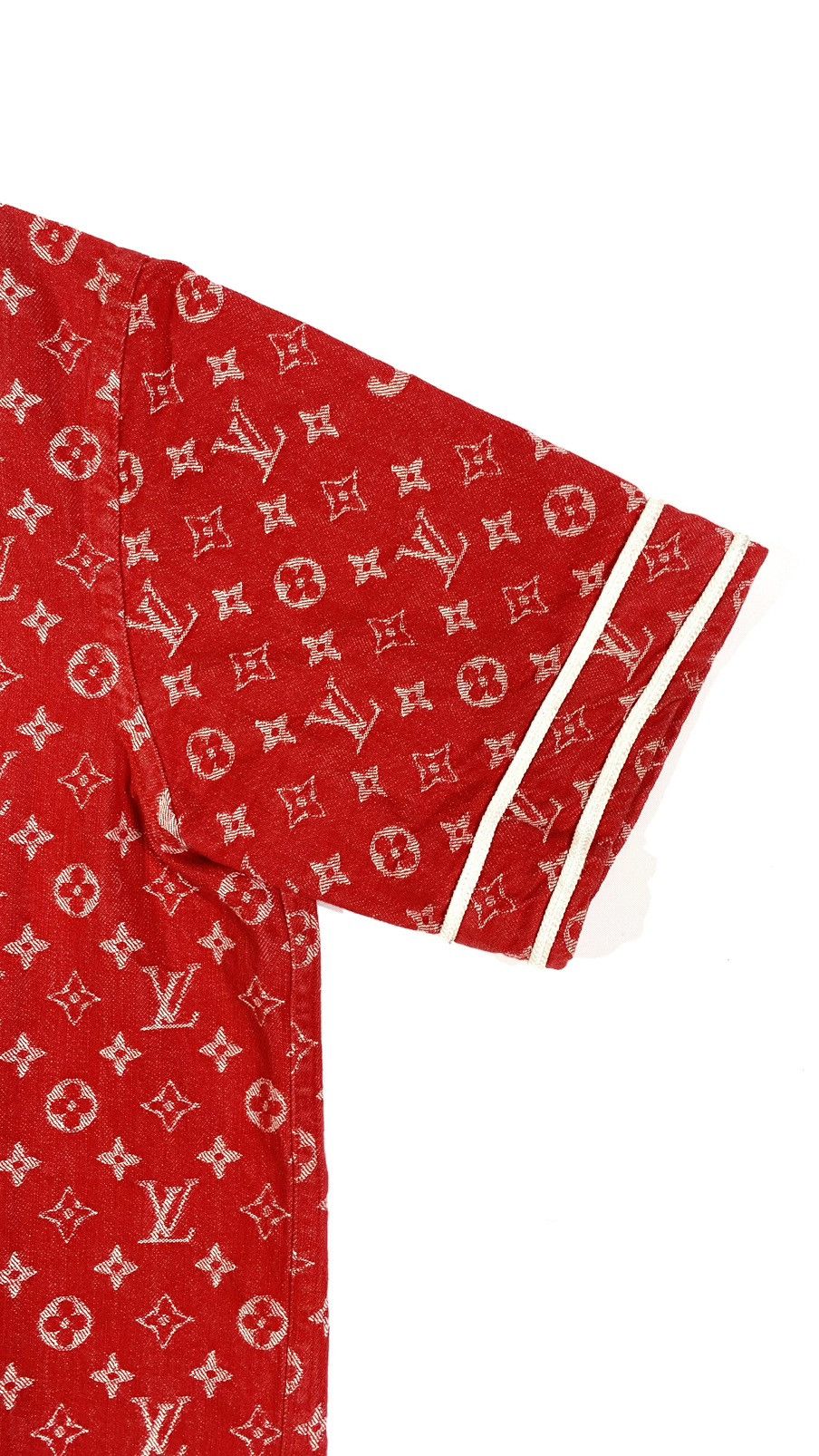 Louis Vuitton × Supreme Louis Vuitton X Supreme S Red baseball Jersey Denim Monogram Size US S / EU 44-46 / 1 - 4 Thumbnail