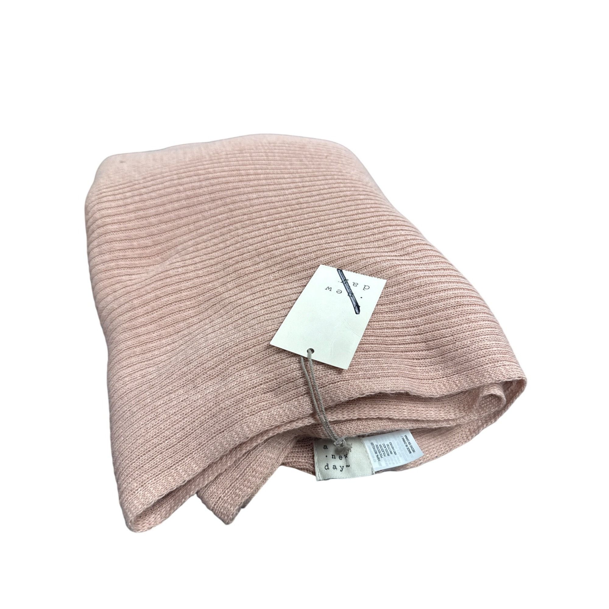 Other Light Pink Ribbed Knit Scarf By A New Day Size ONE SIZE - 2 Thumbnail