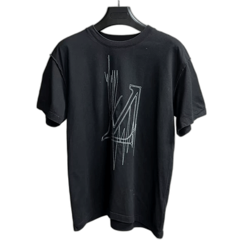 Louis Vuitton Black Graphic Print T-Shirt-yf