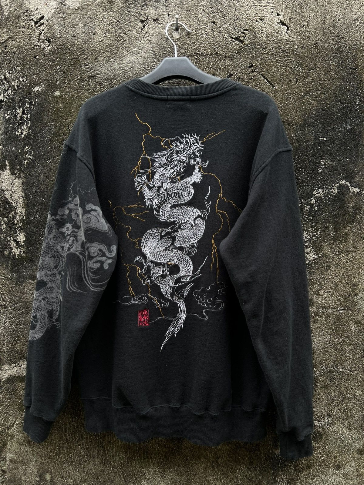 Japanese Brand Sukajan Sweatshirt Karakuri Tamashi Dragon Embroidered Size US L / EU 52-54 / 3 - 11 Thumbnail