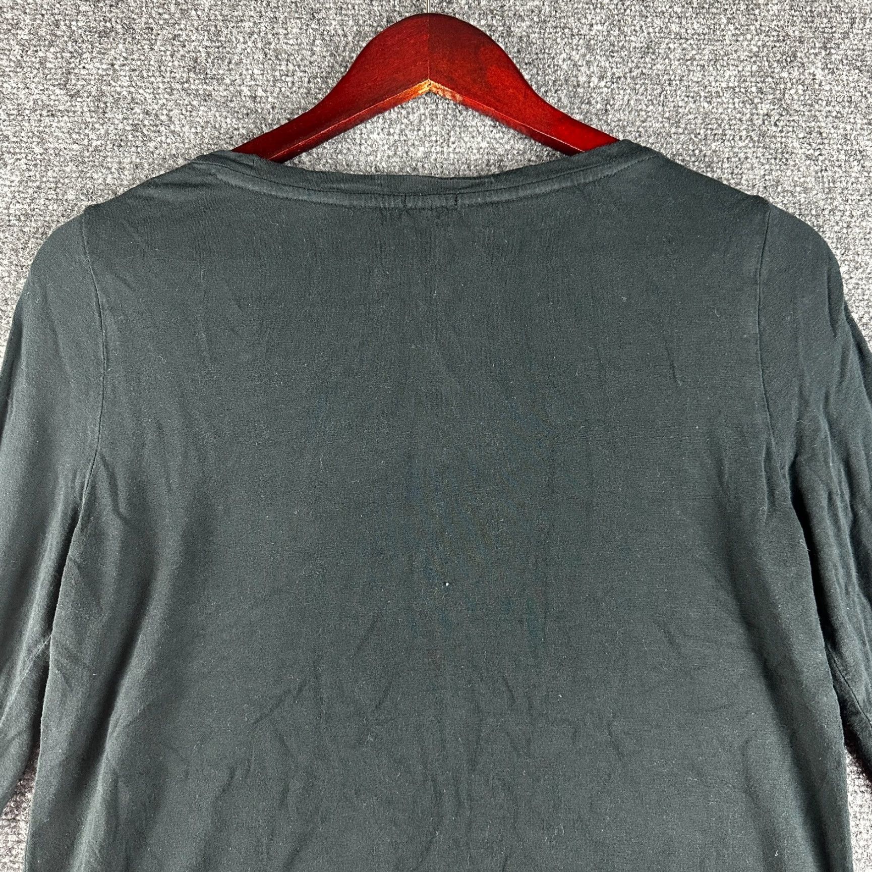 J.Crew J.CREW Top Womens S Long Sleeve Stretch Suiting Tee Black Viscose Shirt Single-Color Classic Modern Casual Everyday Womens Size S / US 4 / IT 40 - 7 Thumbnail