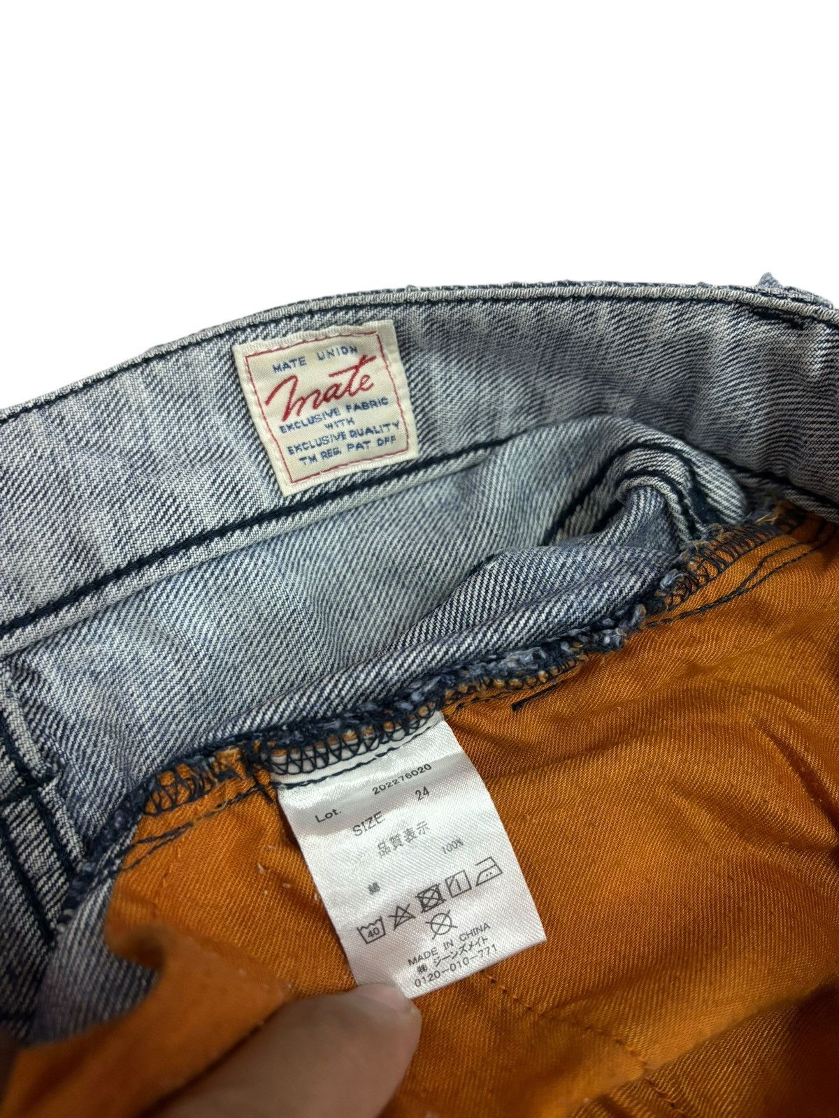 Japanese Brand × Vintage Vintage MATE Union Baggy Blue Washed Jeans Size 26" / US 2 / IT 38 - 6 Thumbnail