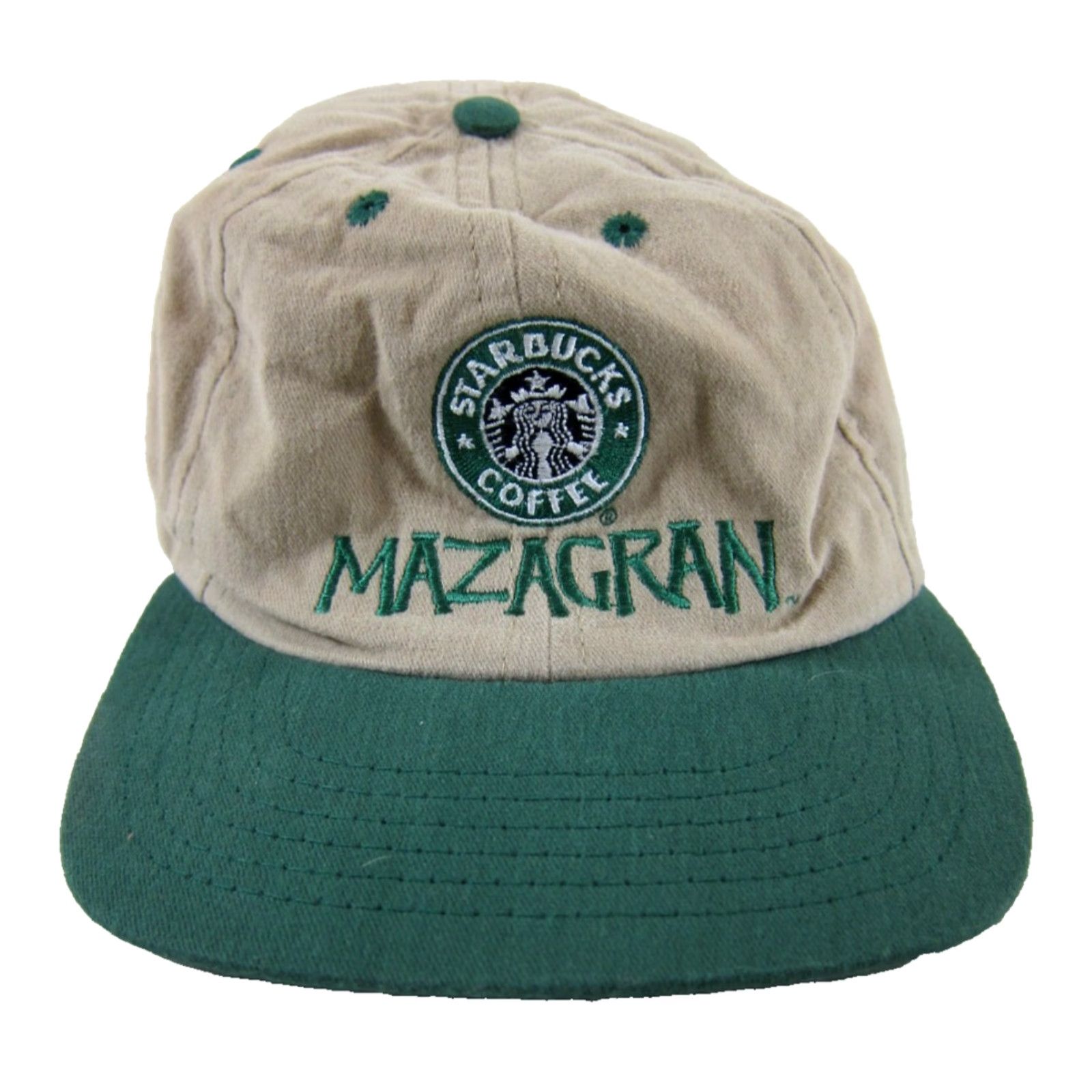 Vintage VINTAGE Starbucks Coffee Mazagran Brown Leather Strap Baseball Hat Size ONE SIZE - 2 Thumbnail