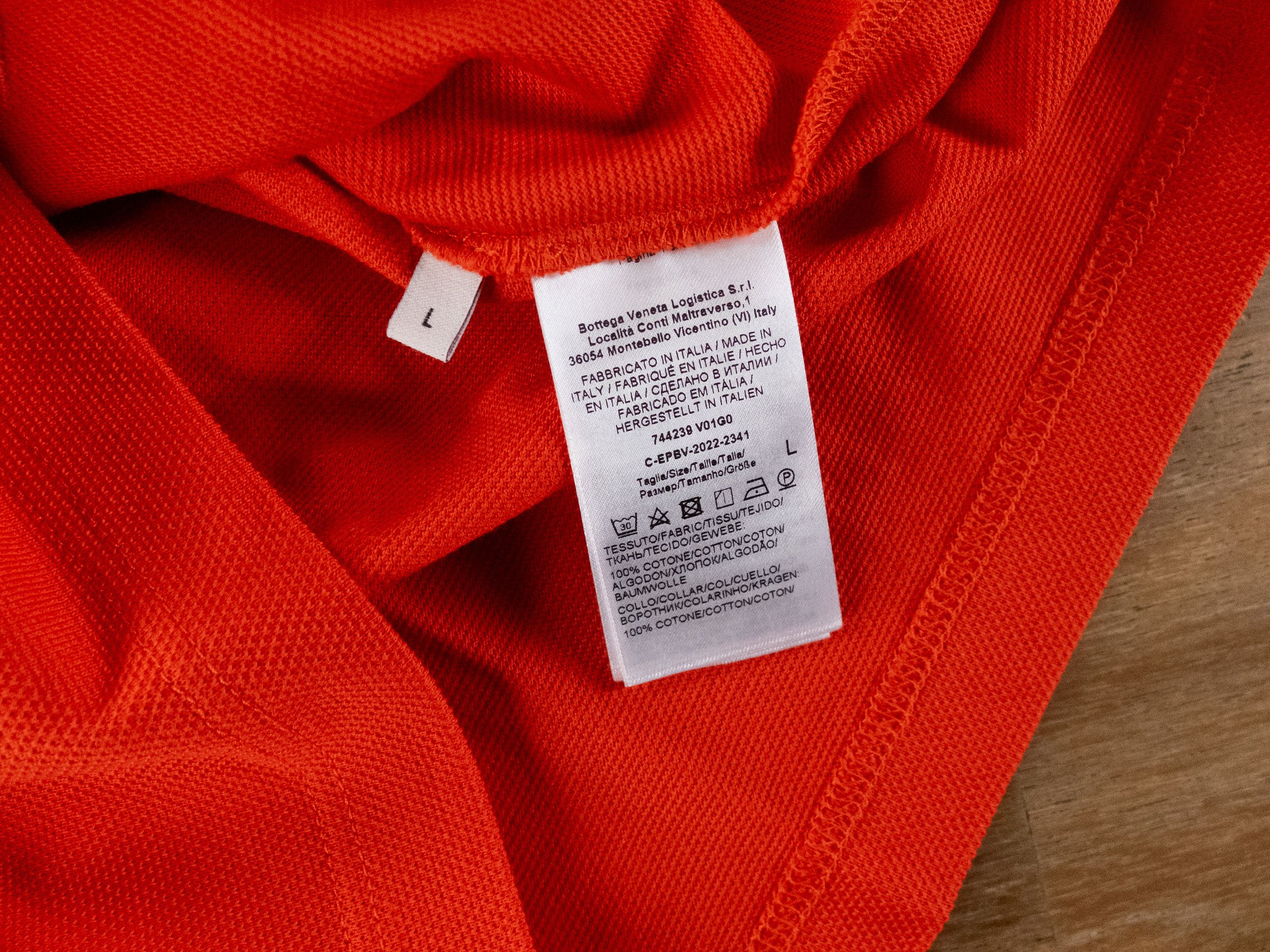 Bottega Veneta BOTTEGA VENETA solid orange pique cotton polo shirt Large q Size US L / EU 52-54 / 3 - 6 Thumbnail
