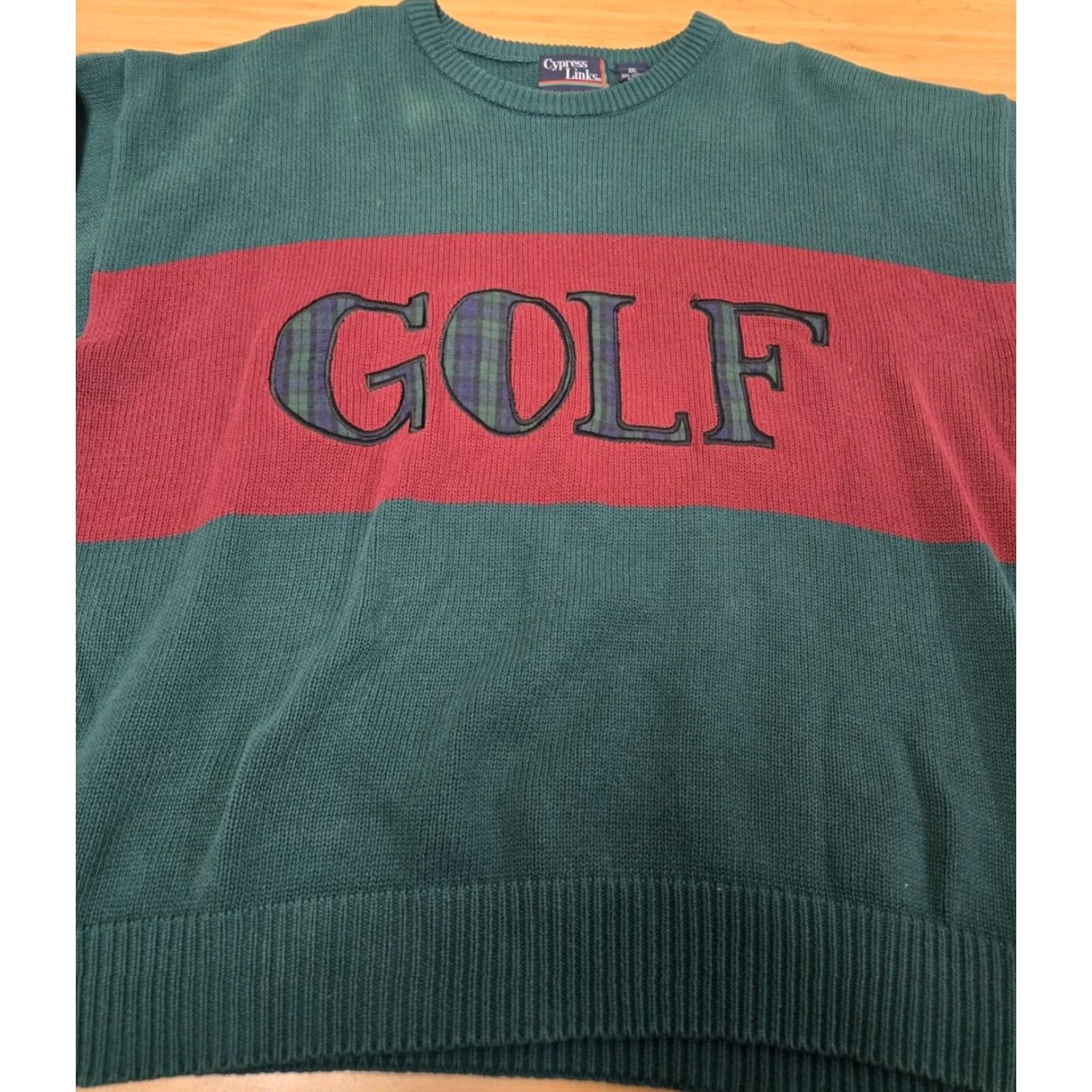 Vintage VINTAGE Cypress Links Knit Sweater Men 2XL Green Crew Neck Pullover All Seasons Golf Casual Formal Workwear Men's Everyday Sweater 90s? Size US XXL / EU 58 / 5 - 3 Thumbnail